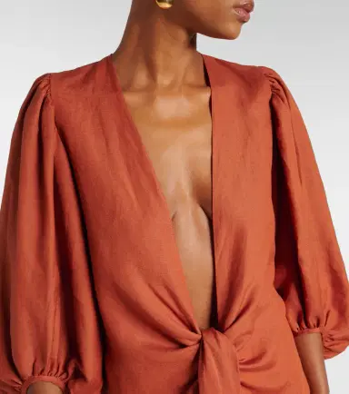 ADRIANA DEGREAS Solid linen-blend shirt | Thumbnail 4