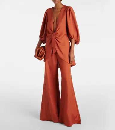 ADRIANA DEGREAS Solid linen-blend shirt | Thumbnail 5