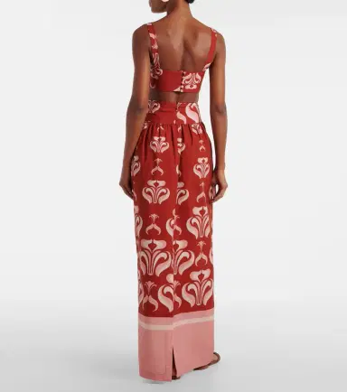 ADRIANA DEGREAS Printed cotton crop top | Thumbnail 3