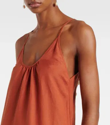 ADRIANA DEGREAS Linen-blend maxi dress | Thumbnail 4