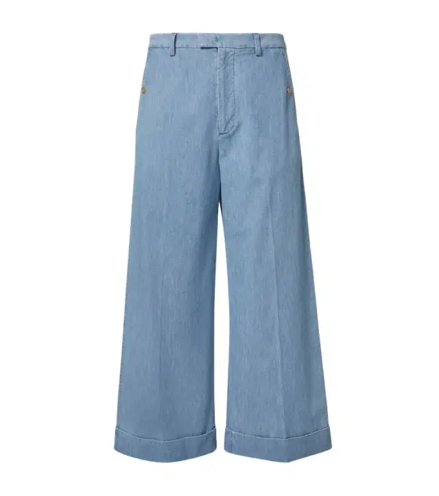 Valentino Cropped wide-leg denim pants