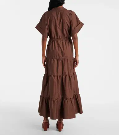 ADRIANA DEGREAS Tiered cotton shirt dress | Thumbnail 2