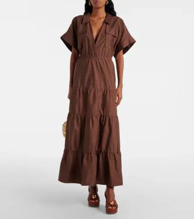 ADRIANA DEGREAS Tiered cotton shirt dress | Thumbnail 3