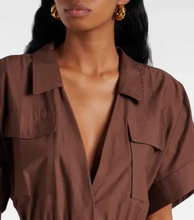 ADRIANA DEGREAS Tiered cotton shirt dress | Thumbnail 5