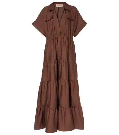 ADRIANA DEGREAS Tiered cotton shirt dress | Thumbnail 1