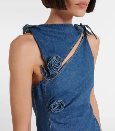 Coperni Floral-appliqué cutout denim minidress | Thumbnail 3