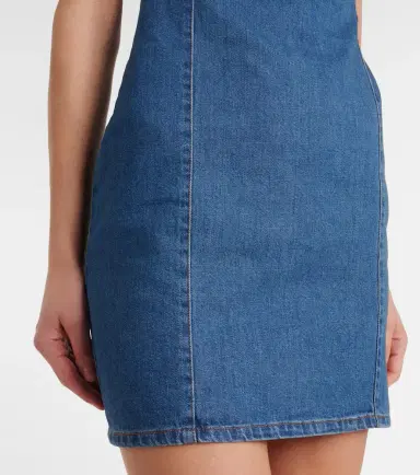 Coperni Floral-appliqué cutout denim minidress | Thumbnail 5