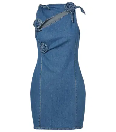 Coperni Floral-appliqué cutout denim minidress | Thumbnail 1