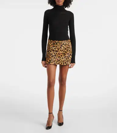 Alaïa Alaïa Leopard-print calf hair miniskirt | Thumbnail 2