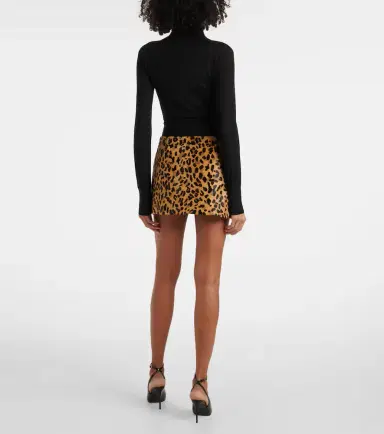 Alaïa Alaïa Leopard-print calf hair miniskirt | Thumbnail 3