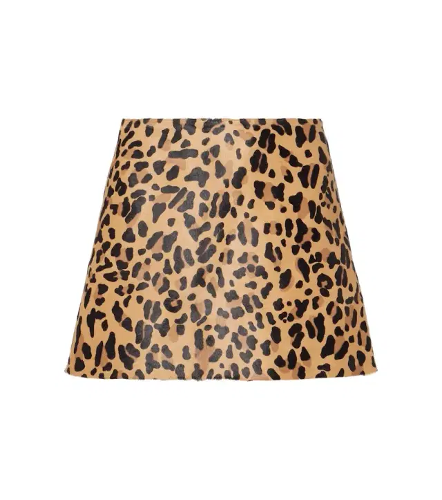 Alaïa Leopard-print calf hair miniskirt