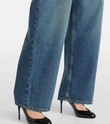 Alaïa Alaïa High-rise jersey-trimmed straight jeans | Thumbnail 2