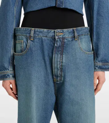 Alaïa Alaïa High-rise jersey-trimmed straight jeans | Thumbnail 5