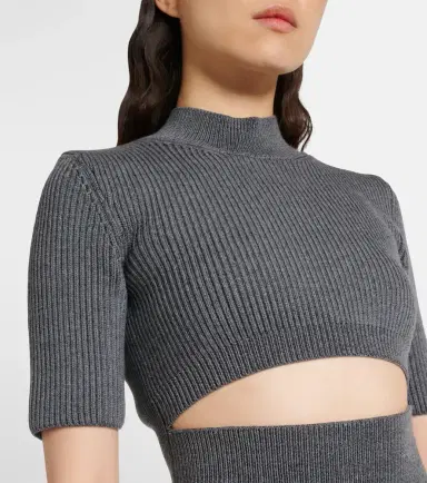 Alaïa Alaïa Ribbed-knit cutout wool-blend top | Thumbnail 2