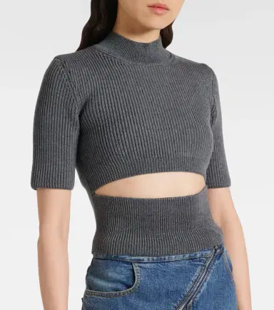 Alaïa Alaïa Ribbed-knit cutout wool-blend top | Thumbnail 5