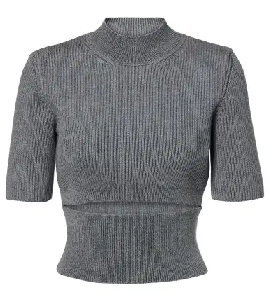 Alaïa Alaïa Ribbed-knit cutout wool-blend top | Thumbnail 1