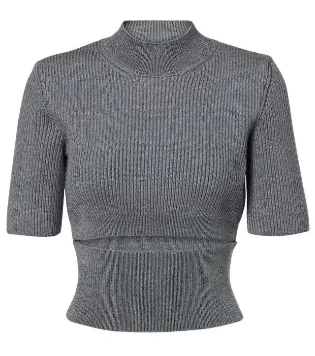 Alaia Alaïa Ribbed-knit cutout wool-blend top