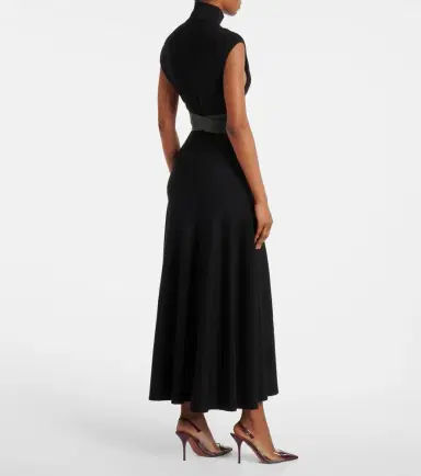 Alaïa Alaïa Belted wool-blend midi dress | Thumbnail 4