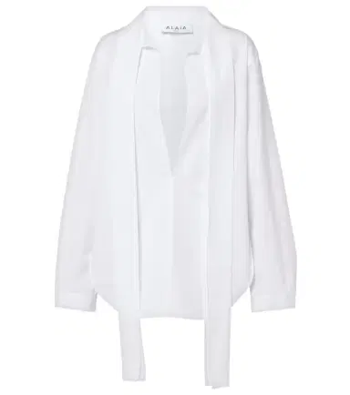 Alaïa Alaïa Scarf cotton blouse | Thumbnail 1