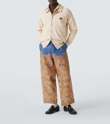 Valentino Printed linen wide-leg pants | Thumbnail 2
