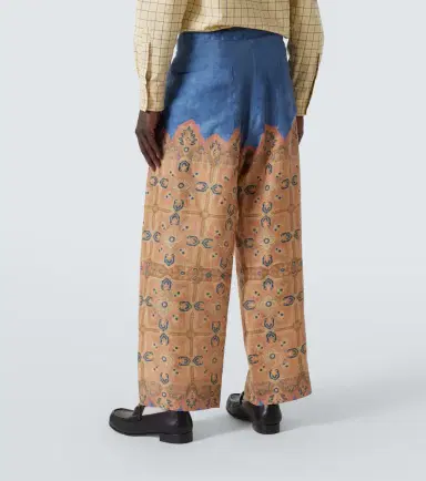 Valentino Printed linen wide-leg pants | Thumbnail 4