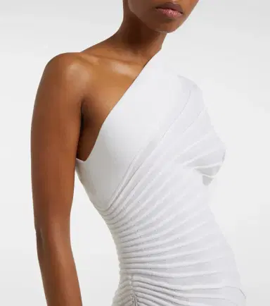 Alaïa Alaïa Asym Ray virgin wool midi dress | Thumbnail 6