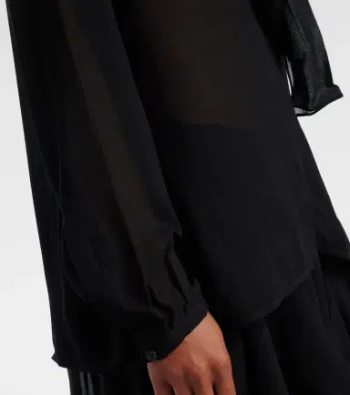 Alaia Alaïa Tie-neck georgette blouse | Thumbnail 2