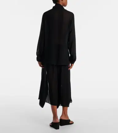 Alaia Alaïa Tie-neck georgette blouse | Thumbnail 3