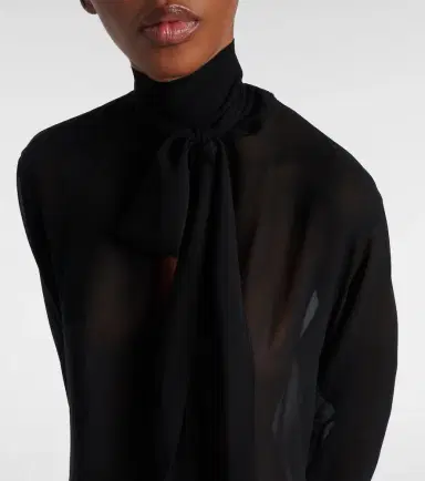 Alaia Alaïa Tie-neck georgette blouse | Thumbnail 4
