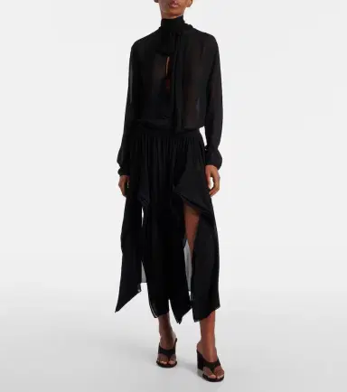 Alaia Alaïa Tie-neck georgette blouse | Thumbnail 5