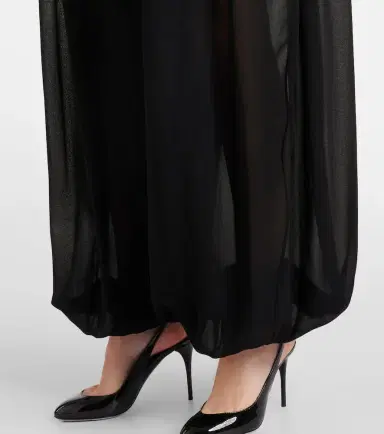 Alaïa Alaïa Peplum georgette wide-leg pants | Thumbnail 3