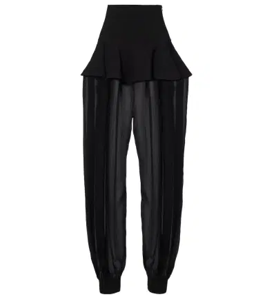 Alaïa Alaïa Peplum georgette wide-leg pants | Thumbnail 1