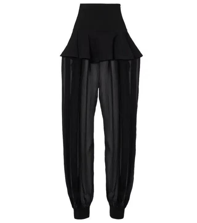Alaïa Peplum georgette wide-leg pants