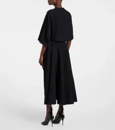 Alaïa Alaïa Belted leather-trimmed midi dress | Thumbnail 4
