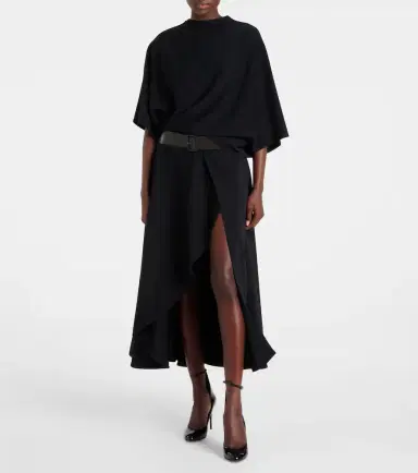Alaïa Alaïa Belted leather-trimmed midi dress | Thumbnail 6