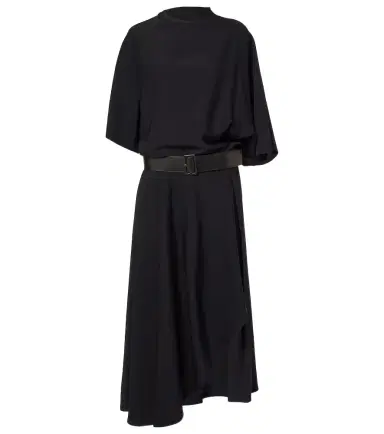 Alaïa Alaïa Belted leather-trimmed midi dress | Thumbnail 1