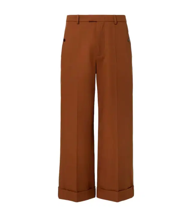 Valentino Cropped cotton gabardine wide-leg pants