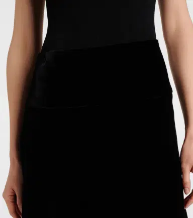Alaïa Alaïa Asymmetric velvet midi skirt | Thumbnail 5