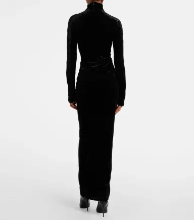 Alaïa Alaïa Ruched velvet midi dress | Thumbnail 2 Alaïa Alaïa Ruched velvet midi dress | Thumbnail 2