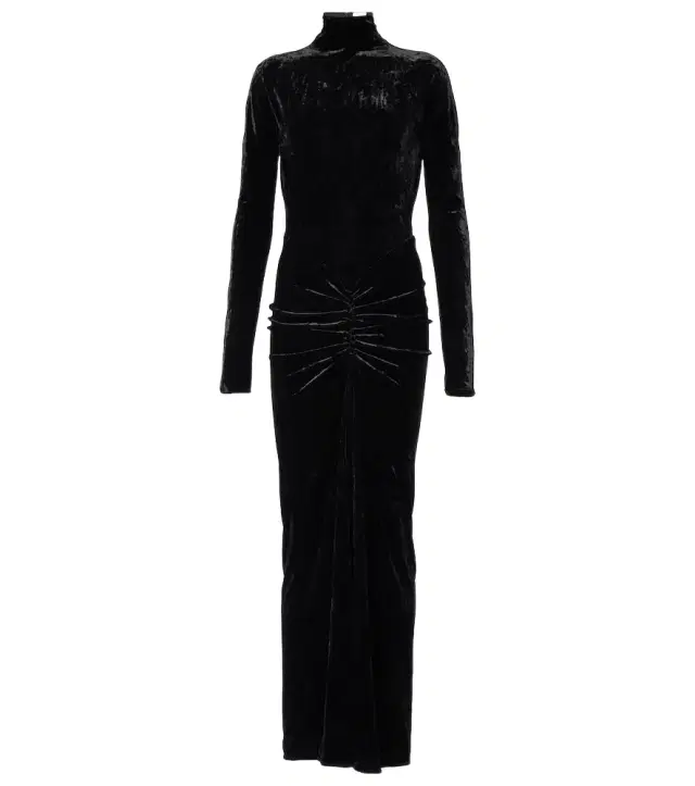 Alaïa Ruched velvet midi dress