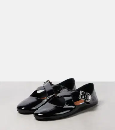 Alaïa Alaïa Criss Cross patent leather ballet flats | Thumbnail 3