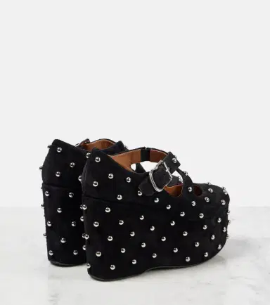 Alaïa Alaïa Crisscrossed studded suede ballet flats | Thumbnail 4