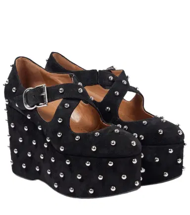 Alaïa Alaïa Crisscrossed studded suede ballet flats | Thumbnail 1