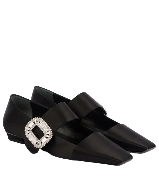 Roger Vivier Belle Vivier embellished satin flats