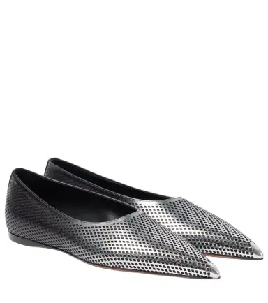 Alaïa Alaïa Dégradé fishnet leather ballet flats | Thumbnail 1