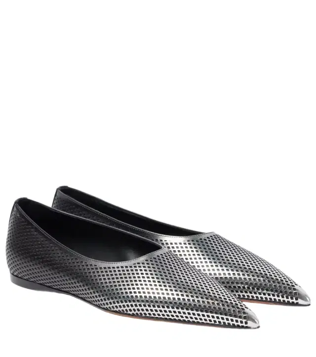 Alaia Alaïa Dégradé fishnet leather ballet flats