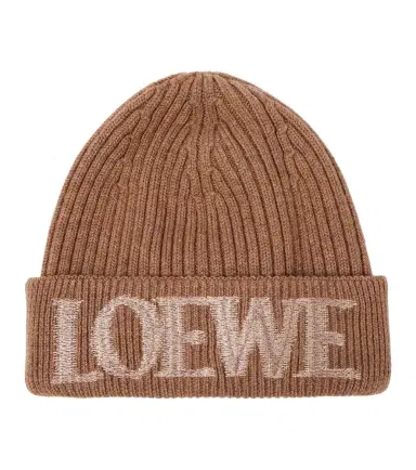 Loewe Logo ribbed-knit wool-blend beanie | Thumbnail 1