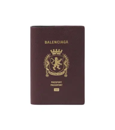 Balenciaga Logo leather passport holder | Thumbnail 1