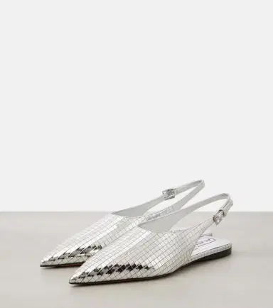Alaia Alaïa Art Deco mirrored leather slingback flats | Thumbnail 2 Alaia Alaïa Art Deco mirrored leather slingback flats | Thumbnail 2