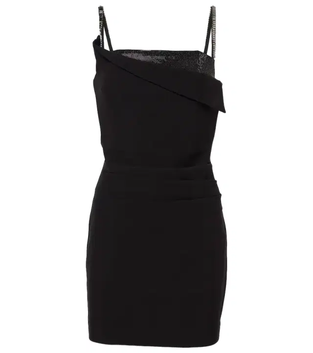 Roland Mouret Crystal-embellished crêpe minidress
